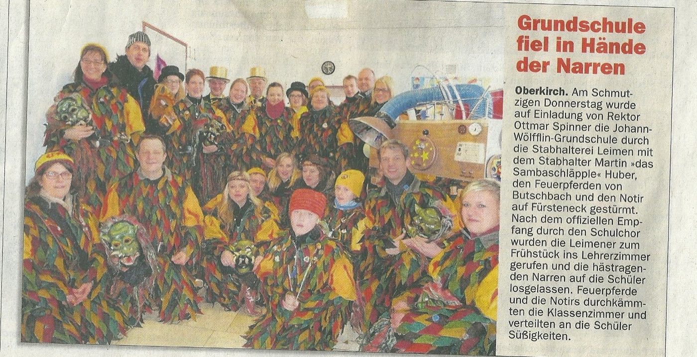 Zeitungsausschnitt: Schulstürmung 2015